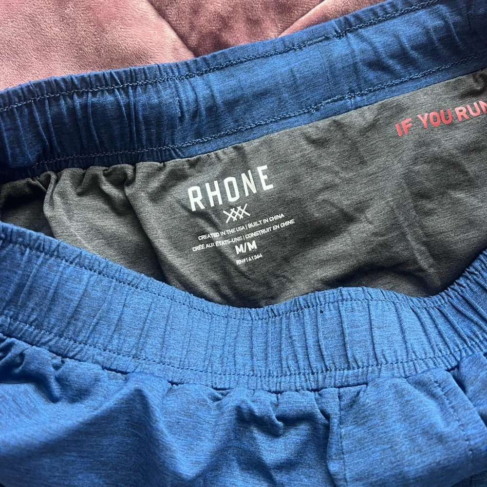 RHONE Men’s Athletic Shorts Blue Performance Shorts 6.5” lined running shorts M - Picture 2 of 6
